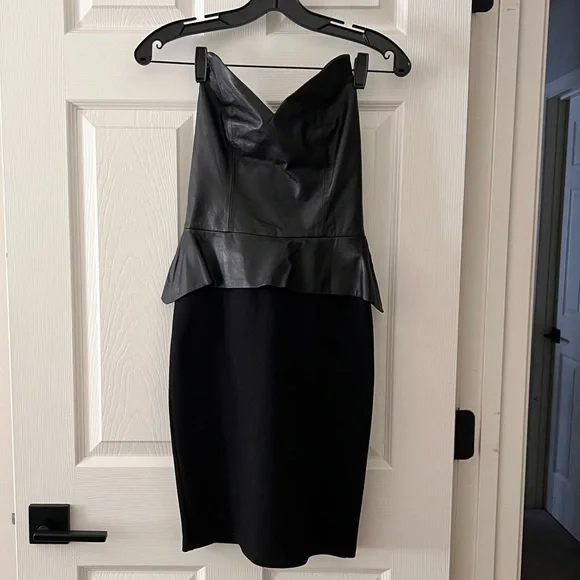 knee length dresses for ladies Unique Vintage Black Peplum Suit Pencil Dress main image 1